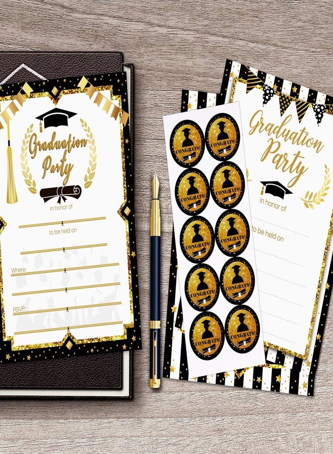 jollylife 156PCS Graduation Party Invitations 2025 Cards with Envelopes Stickers - Grad Congrats Announcements Supplies(2 Styles) - Image 4