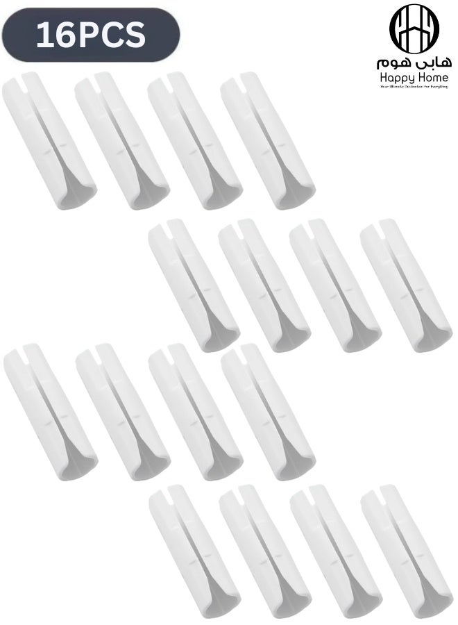 هابي هوم 16 قطع من مشابك ملاءات السرير ومثبتات المراتب ومثبتات الأريكة وأشرطة تثبيت مقاومة للانزلاق للحفاظ على ملاءات السرير محكمة (أبيض) - Image 1