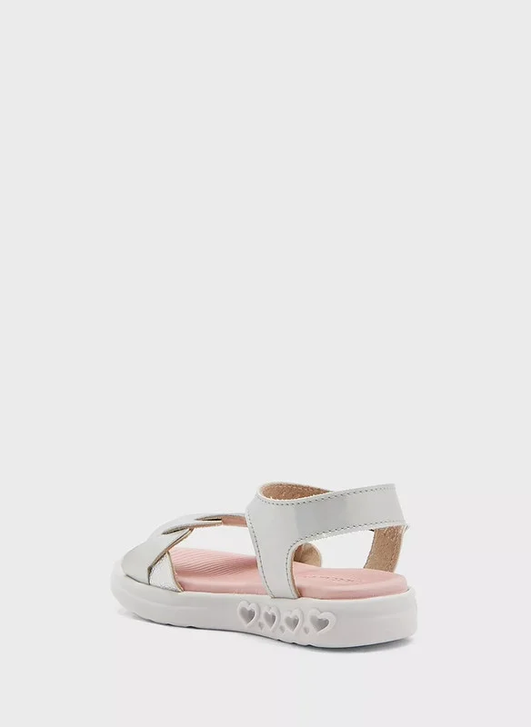 MOLEKINHA MOLEKINHA Sandals with Back strap For Infant Girls, Silver