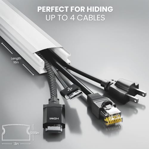 EVEO Cord Hider - 300” Cord Cover Wall Cable Hider, Cable Concealer, Wire Hiders for TV on Wall. Cable Management, Cord Hider Cable Raceway Wire Covers for Cords (White, Large) - Image 2