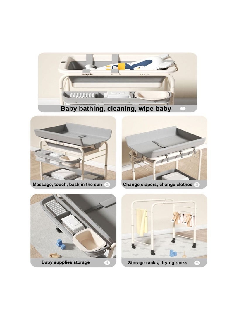 Cool Baby COOLBABY Portable Baby Changing Table Foldable Changing Table Dresser Changing Station for Infant Nursing Bath 2 in 1  - Image 4