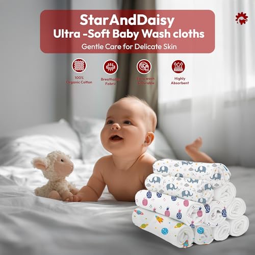 StarAndDaisy Muslin Towels for Newborn Baby/Face Hankies Or Baby Muslin face Towel Soft Extra Soft/Reusable Napkins for Baby/Kids (Pack of 6) - Image 3
