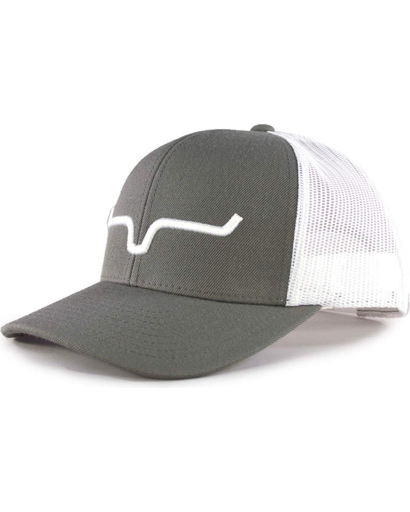 Kimes Ranch Unisex Weekly Upgrade 110 3-D Embroidered Horns Adjustable Snapback One-Size Hat Charcoal/White - Image 1