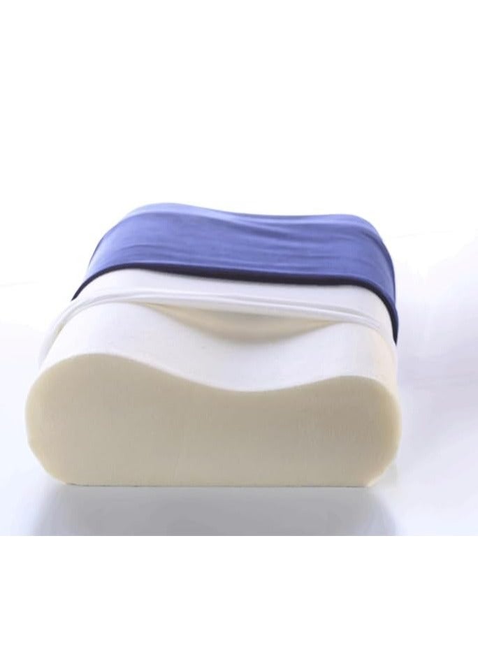 مخدة طبية من إسفنج رغوة الذاكرة الأمريكي لآلام الرقبة، (لون أزرق غامق، مقاس 50× 30× 11 سم). - Image 3