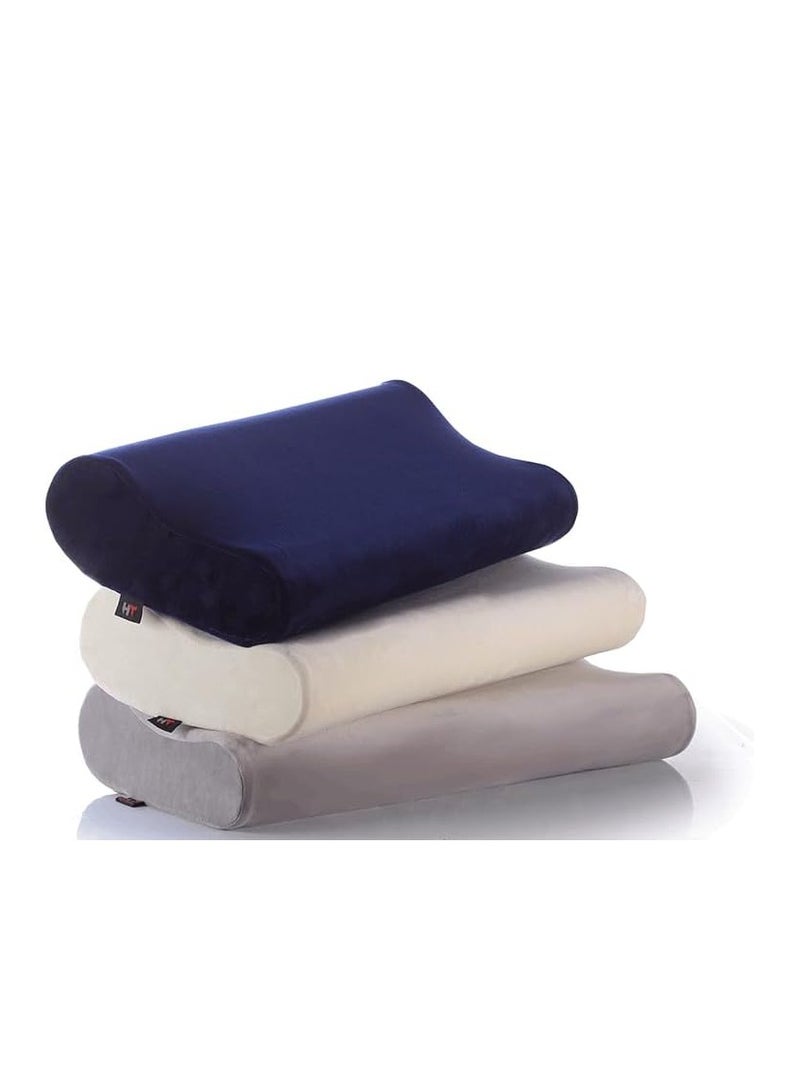 مخدة طبية من إسفنج رغوة الذاكرة الأمريكي لآلام الرقبة، (لون أزرق غامق، مقاس 50× 30× 11 سم). - Image 4