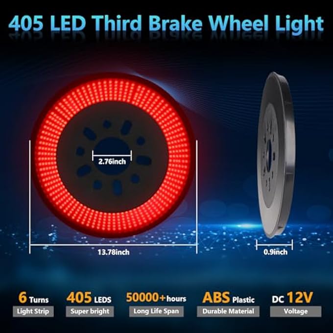 NKCELL POWER Spare Tire Brake Red Led Light For 20182025 Jeep Wrangler Jl Jlu PlugNPlay 405Pcs Led Wheel Light 3Rd Third Brake Rear Tail Stop Light For Jeep Wrangler Accessories - Image 4