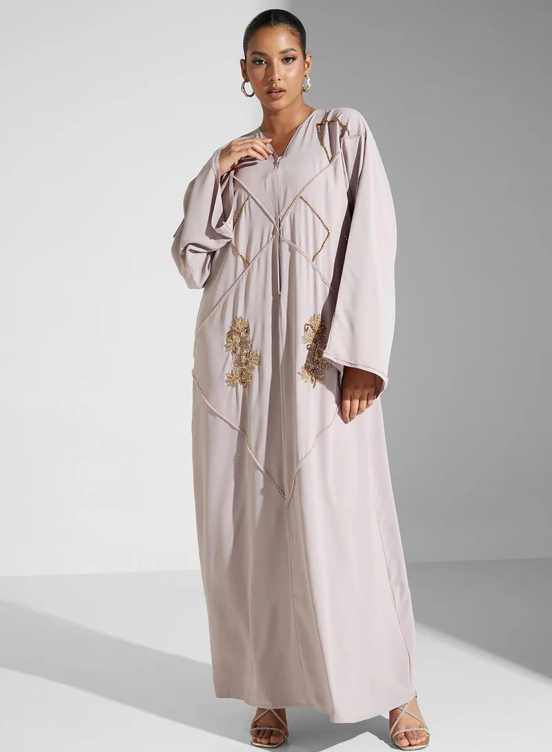 hayas closet  Embellished V- Neck Abaya for Women | Best Price UAE