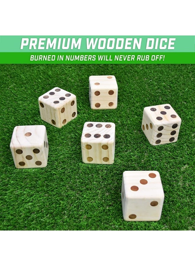 GoSports GoSports Giant Wooden Playing Dice Set with Rollzee and Farkle Scoreboard - Includes 6 Dice, Dry-Erase Scoreboard and Canvas Tote Bag - Choose 2.5 Inch or 3.5 Inch Dice)  - Image 4