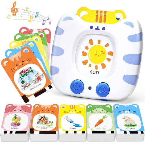 JoyCat Talking Flash Cards for Toddlers 35 314 Words with Durable Thick Cards Clear Audio Easy to Slide in and Out Speech Therapy Toys Birthday Gifts for Boys Girls - Image 1
