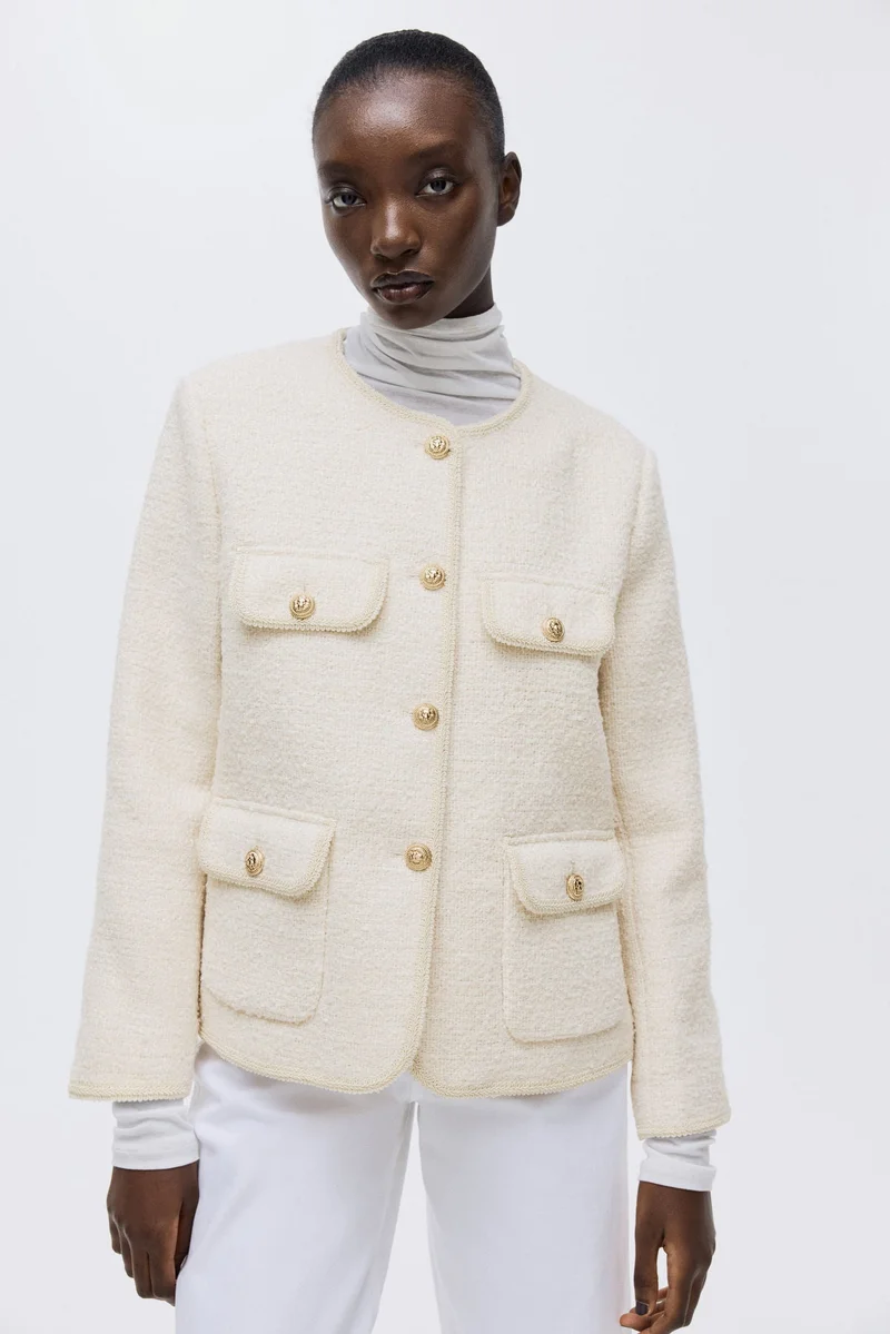 اتش اند ام جاكيت من نسيج بوكليه