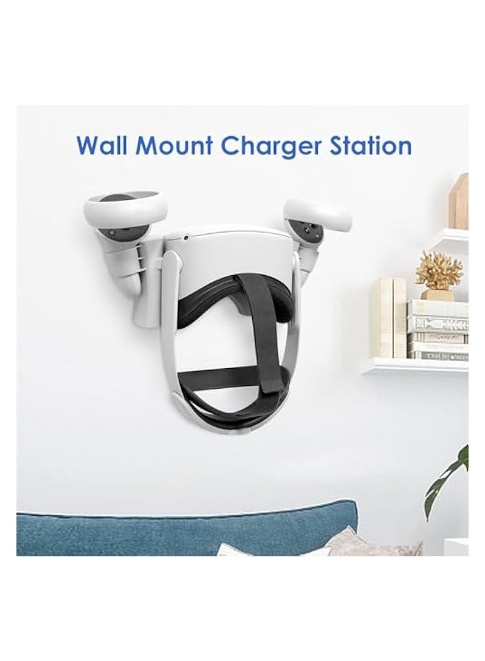 جويز محطة شحن لجهاز Oculus Quest 2، محطة شحن مثبتة على الحائط مع كابل شحن USB-C، قاعدة شحن عالية السرعة مع ضوء تنفس، حامل قاعدة شحن لجهاز Oculus Quest 2 مع مقبض للتخزين - Image 3