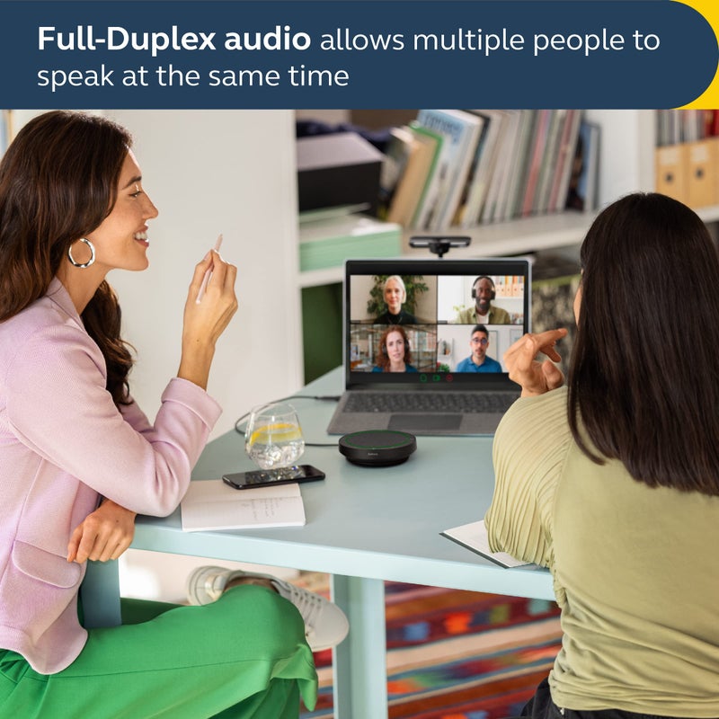 Jabra Speak2 40 Portable Speakerphone - 4 Noise-Cancelling Mics, 50mm Full Range Speakers with Wideband Audio for Clear Sound, USB-A/USB-C Connections - Certified Microsoft Teams Speaker - Dark Grey - Image 2