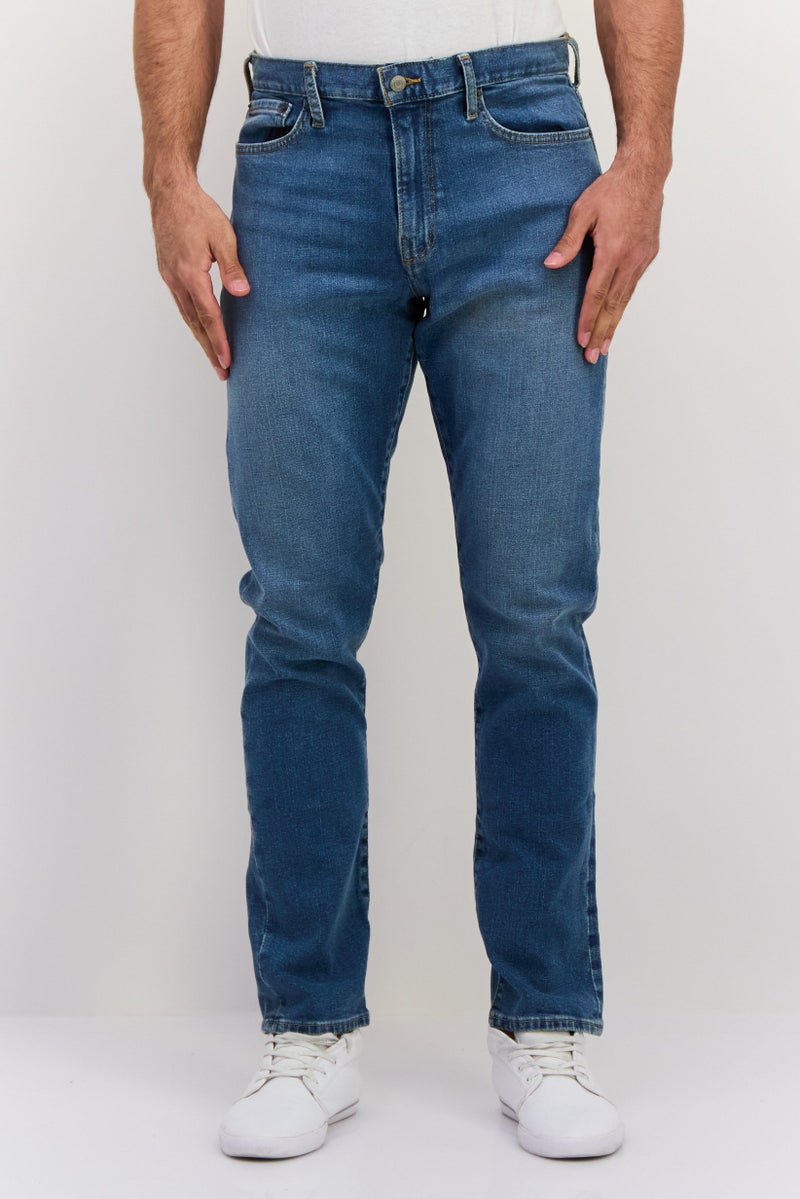 GAP Men Straight Taper Fit Washed Stretchable Denim, Blue - Image 1