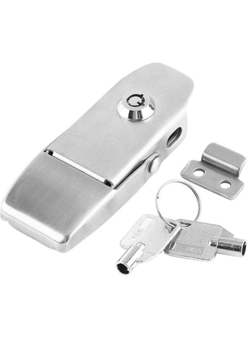 GGOOT Stainless Steel Spring Toggle Latch Toggle Hasp Clamp Cabinet Locking Tool Hardware With Two Keys - Image 1