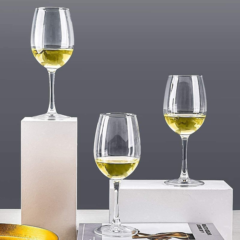BLISS START Stylish Curve Wine Glass Red or White Wine Glass 330 ML Transparent Glass Classic Brandy Party Glasses Set Crystal Clear Tableware Glass Pack of 4 PcsClear - Image 2