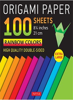 ORIGAMI PAPER 100 SHEETS RAINBOW COLORS 