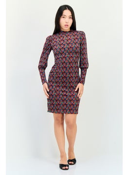promod Women Floral Print Mini Dress, Multicolor  - Image 4
