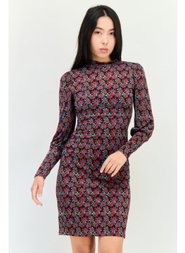 promod Women Floral Print Mini Dress, Multicolor  - Image 1
