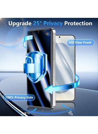 2Pack Samsung Galaxy S25 Edge Privacy Screen Protector Fingerprint Unlocking, 25° Anti Spy, Full Coverage, Easy Installation Anti-Spy & Privacy Protection Anti-Fingerprint & Bubble Free, Case Friendly 9H Tempered Glass, Black Clear - view 2