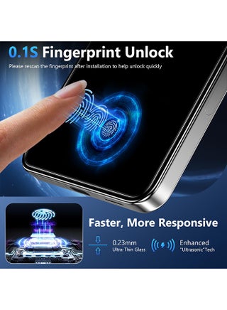 2Pack Samsung Galaxy S25 Edge Privacy Screen Protector Fingerprint Unlocking, 25° Anti Spy, Full Coverage, Easy Installation Anti-Spy & Privacy Protection Anti-Fingerprint & Bubble Free, Case Friendly 9H Tempered Glass, Black Clear - view 3