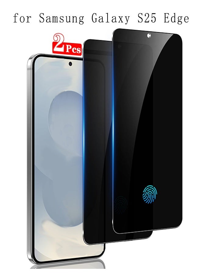 X-level 2Pack Samsung Galaxy S25 Edge Privacy Screen Protector Fingerprint Unlocking, 25° Anti Spy, Full Coverage, Easy Installation Anti-Spy & Privacy Protection Anti-Fingerprint & Bubble Free, Case Friendly 9H Tempered Glass, Black Clear - Image 1