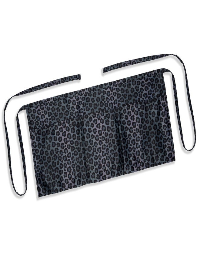 Plum Hill Black Leopard Waitress Apron for Servers - 3 Pockets Half Waist Aprons Restaurant Coffee Shop Vendor Teacher Gardening - Image 4