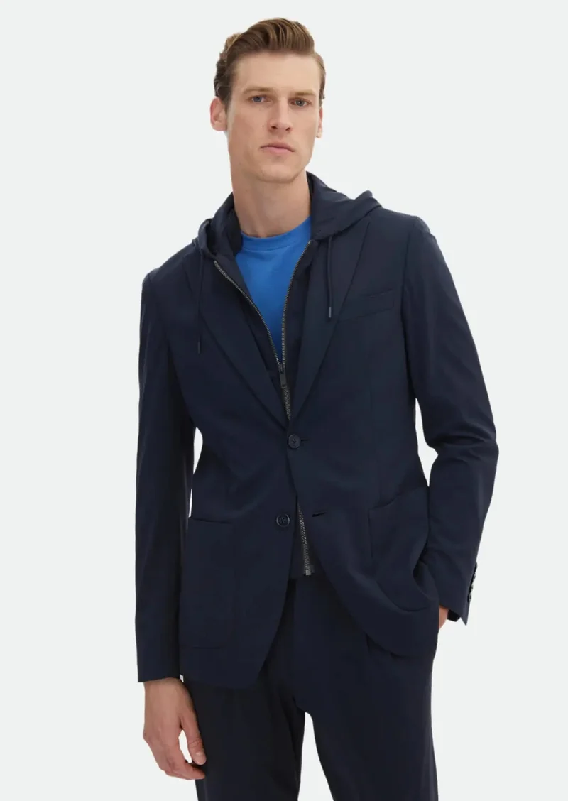 RAMSEY Navy Blue Plain Comfort Fit Suit