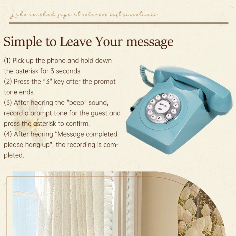 Retro Beige Wedding Phone Guest Book with 8GB Storage: Audio Message Recorder for Wedding, Anniversary, Bridal Shower, Party - Touch Tone Dialing - Image 5