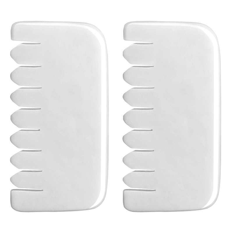 gemshan Jade Comb, 2Pcs Head Scalp Deep Tissue Massager, Scraping Therapy Tool for Stress Relief and Scalp Health