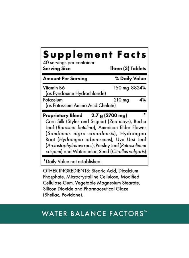 MICHAEL'S Health Naturopathic Programs Water Balance Factors - 120 Vegetarian Tablets - Helps Balance Fluid Levels - with Potassium & Vitamin B6 - Gluten Free, Kosher - 40 Servings - Image 2