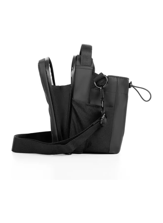 PROMASS حقيبة رياضية مغناطيسية سوداء للرجال والنساء مع زجاجة ماء وحامل مفاتيح وهاتف محمول، مع حزام، حقيبة صدر مغناطيسية للصالات الرياضية والسفر والعمل - Image 4