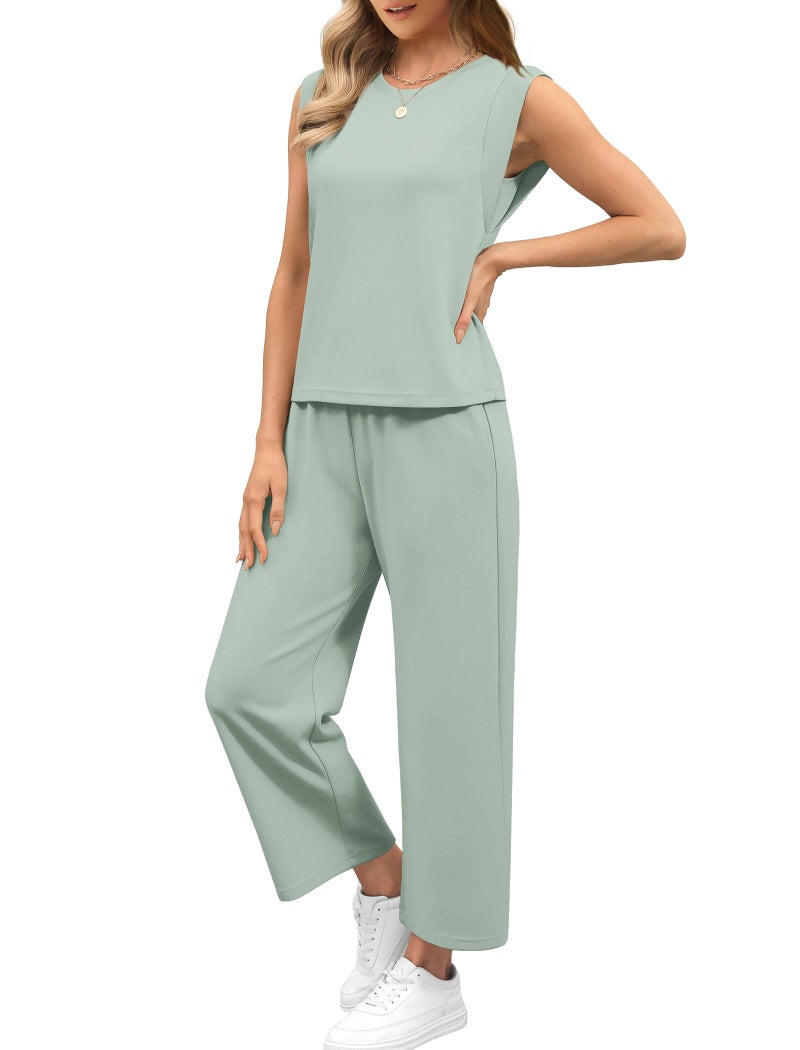 Sampeel Two Piece Outfits for Women Tropical Beach Vacation Summer Clothes Soft Travel Sets Matching Sets Women Clothing M - Image 3