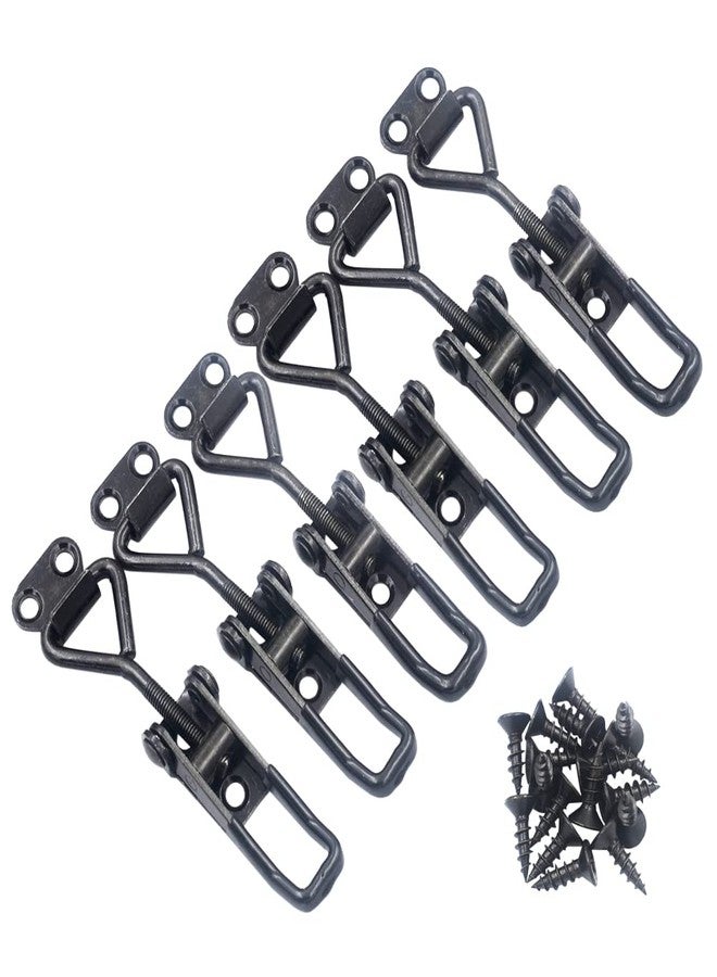 DGOL 6 packs Black Toggle Latch Clamps Fast Lock Hasp Clasp with 25 pcs Black Install Screws Loading Limit 260 lbs - Image 1