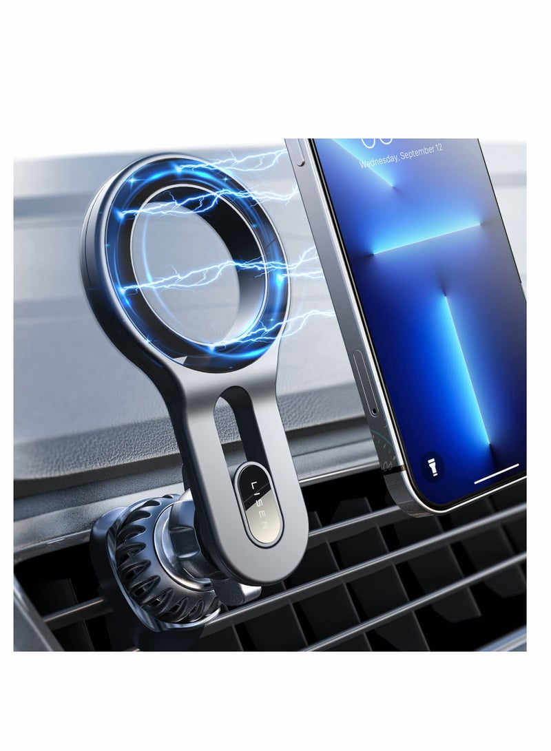 Compatible for MagSafe Car Mount [Strongest Magnet Power] LISEN Magnetic Phone Holder for Car [Easily Install] Hands Free iPhone Car Holder Mount Fit for iPhone 13 12 Pro Max Mini MagSafe Case - Image 1