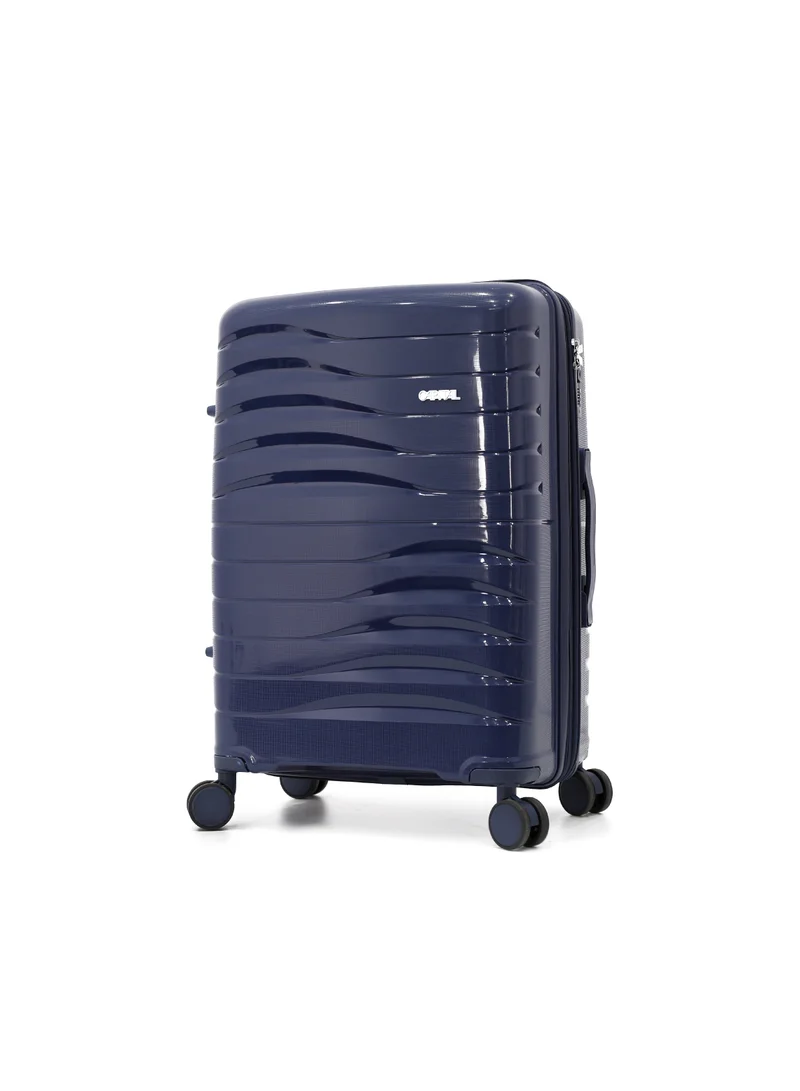 CAPITAL Durable PP Hard Shell Luggage Trolley Bag 3 Pieces Set,Navy (S-20,M-24,L-28 Inch)