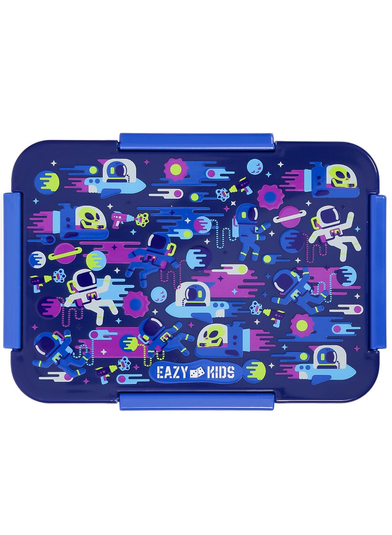 Eazy Kids صندوق غداء قابل للتحويل بانتو بـ 1، 2، 3، 4 حجرات - رواد الفضاء - أزرق 850 مل - Image 5