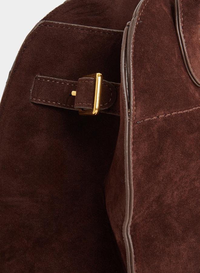 Styli Suede Look Belted Side Handbag - Image 4