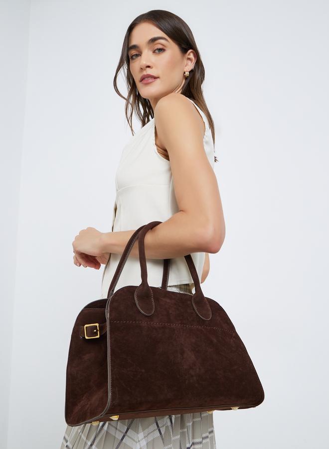 Styli Suede Look Belted Side Handbag - Image 2