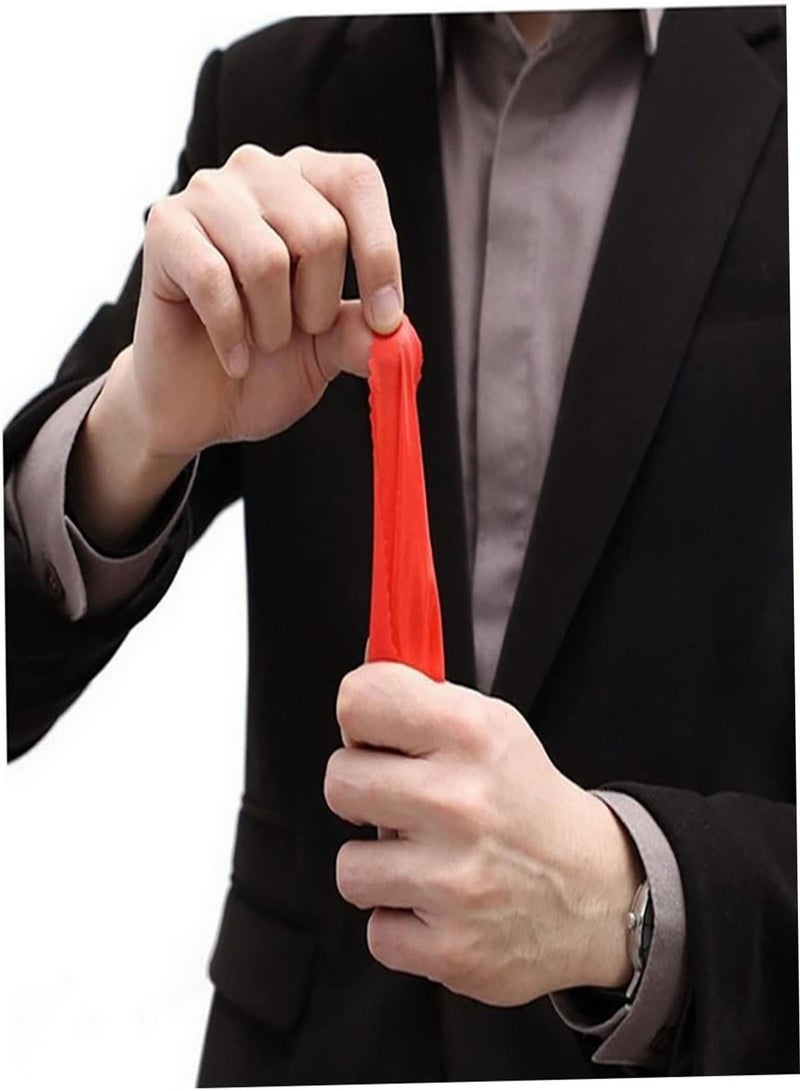 Magic Trick Fingers Magic Thumb Soft Plastic Thumb Tip Fingers Magic Tricks Toy Tool with Red Silk Training Cloth Magician Props for Stage Bar Party Home Shows Street