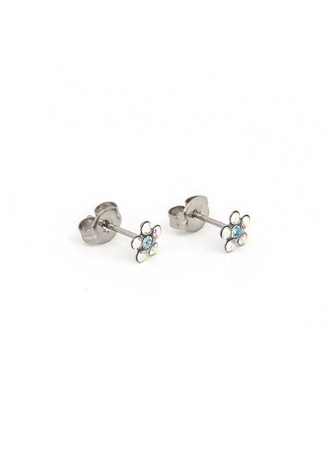 Studex Daisy Mar Aquamarine Allergy Free Stainless Steel Ear Studs - Image 2