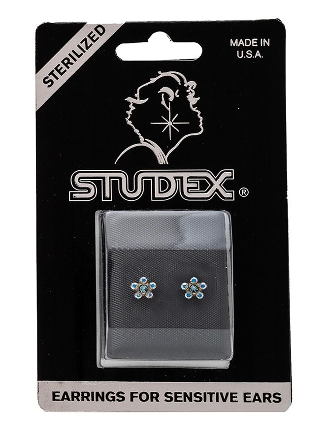 Studex Daisy Mar Aquamarine Allergy Free Stainless Steel Ear Studs - Image 5