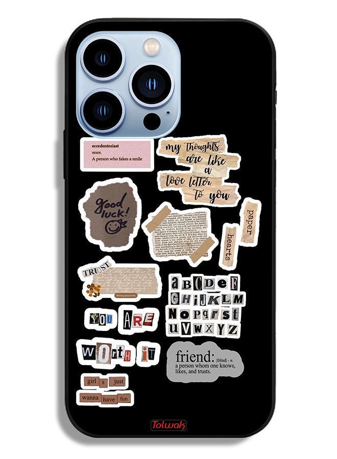 Tolwak Apple iPhone 13 Pro Protective Case Good Luck Quotes Stickers - Image 2