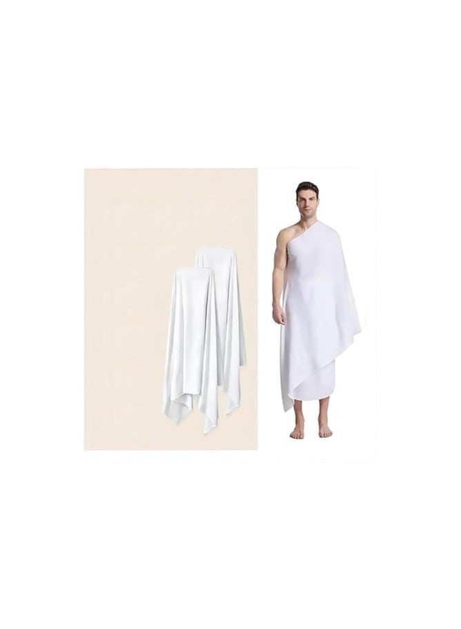 Hajj and Umrah Towel Set for Men - Premium Ihram/Ehram/Ahram Towel | 110 x 215 cm | Soft, Lightweight, and Quick-Drying - Image 2