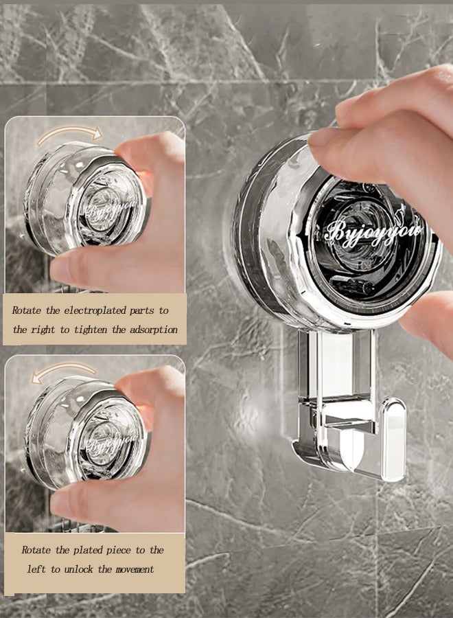 Set of 2 Rotating Suction Cup Hooks, Vacuum Punch-Free Load-Bearing Sticky Hooks, Suitable for Kitchen Door Backs, Bathroom, Toilet Walls. - Image 4