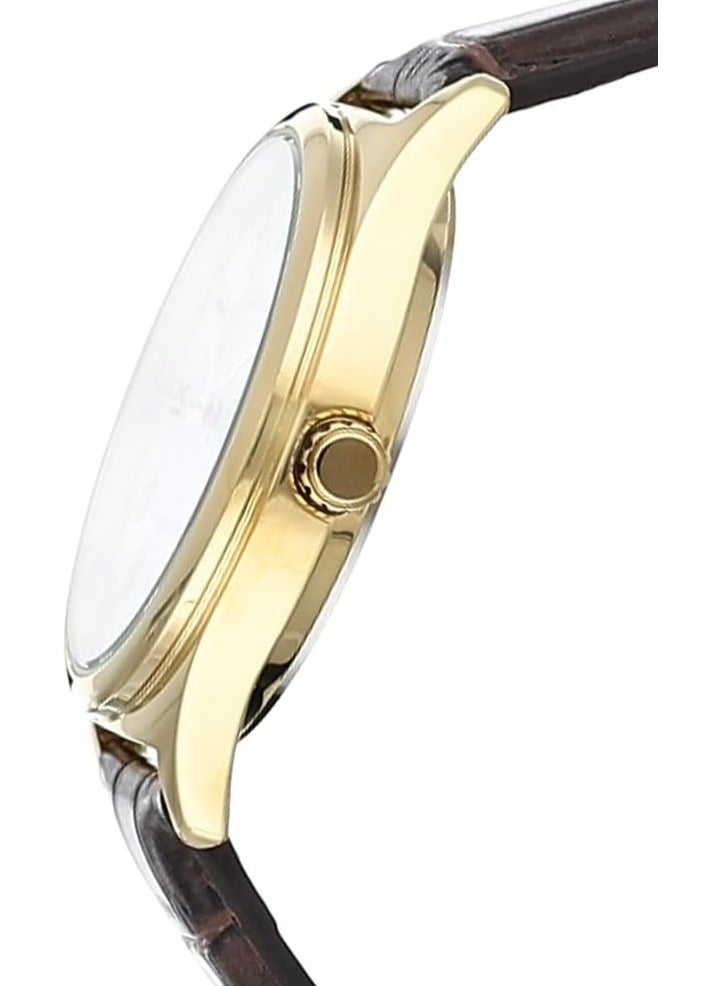 كاسيو ساعة كاسيو MTP-V006GL-7BUDF للرجال، مينا بيضاء، سوار بني - Image 2