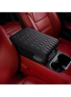 MOTRK Car Center Console Armrest, MOTRK Leather Memory Foam Car Armrest Reinforcement Pads, Car Armrest Protector Cover, Car Seat Cover, Car Interior Accessories (Black) 