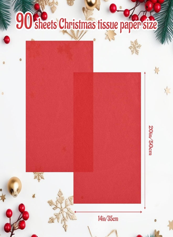 NACHLYNN 90 Sheets Christmas Tissue Paper 20 x 14 inches Baby Shower Red Wrapping Tissue Paper Bulk for Gift Bags Packaging Christmas Party Decor (Multicolor) - Image 3