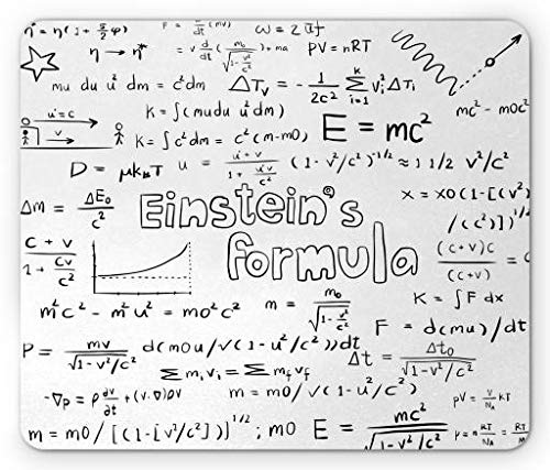 Lunarable Science Mouse Pad, Geek Nerd Culture Handwriting Style Physics Mathematics Formula Educational, Rectangle Non-Slip Rubber Mousepad, Standard Size, White Pale Black - Image 5