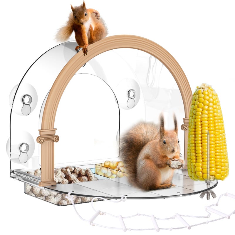 GelinRedcap Window Squirrel Feeder Large Squirrel Feeder for OutsideFunny Squirrel House with 5 Suction CupsPlastic Squirrel Feeder which Easy to InstallNo Assembly Required - Image 2