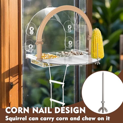 GelinRedcap Window Squirrel Feeder Large Squirrel Feeder for OutsideFunny Squirrel House with 5 Suction CupsPlastic Squirrel Feeder which Easy to InstallNo Assembly Required - Image 3